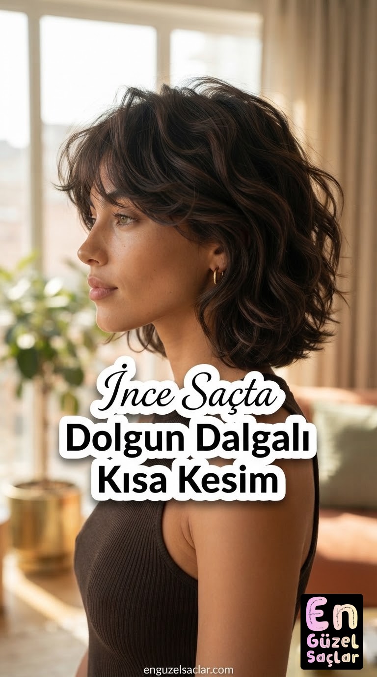 İnce Saçta Dolgun Dalgalı Kısa Kesim