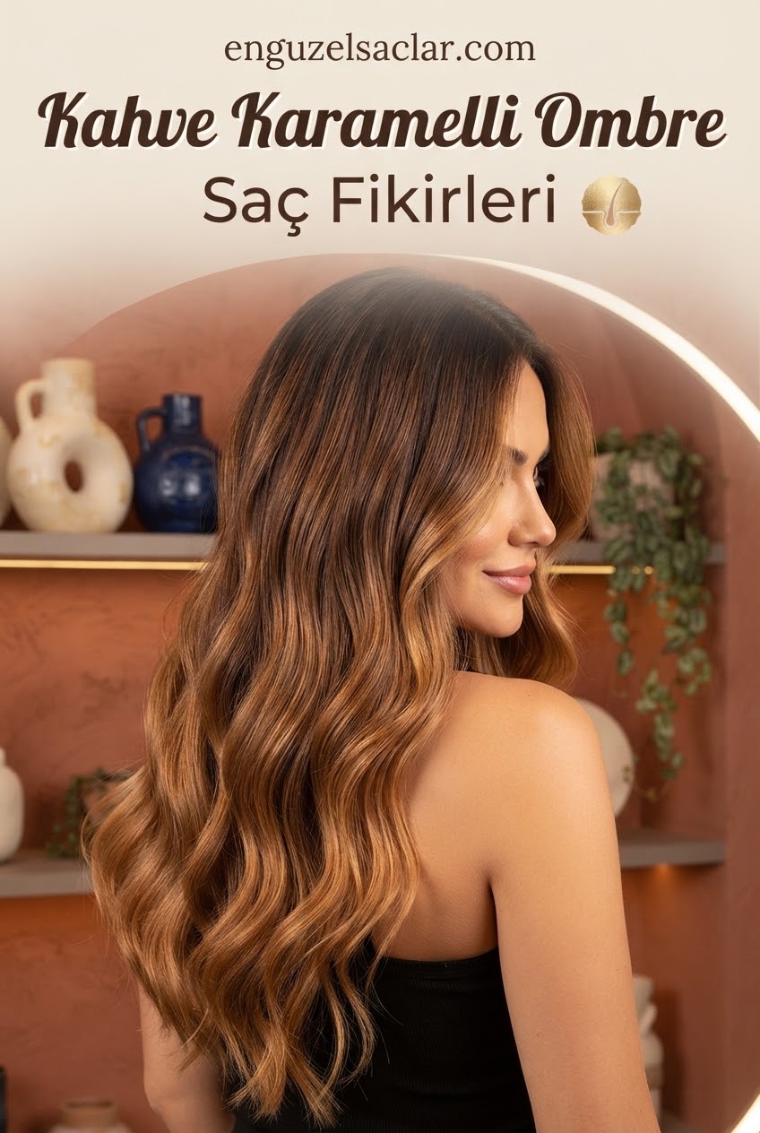 Kahve Karamelli Ombre Saç Fikirleri