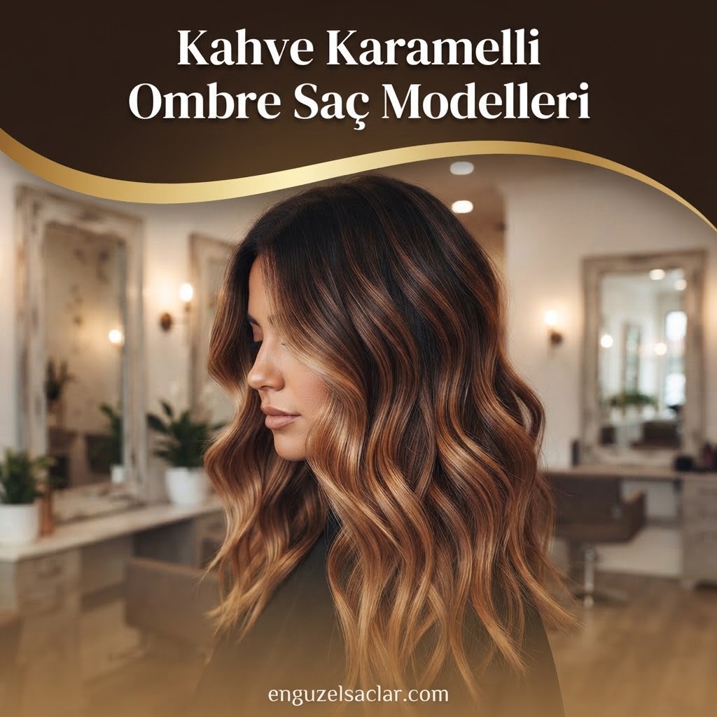 Kahve Karamelli Ombre Saç Modelleri