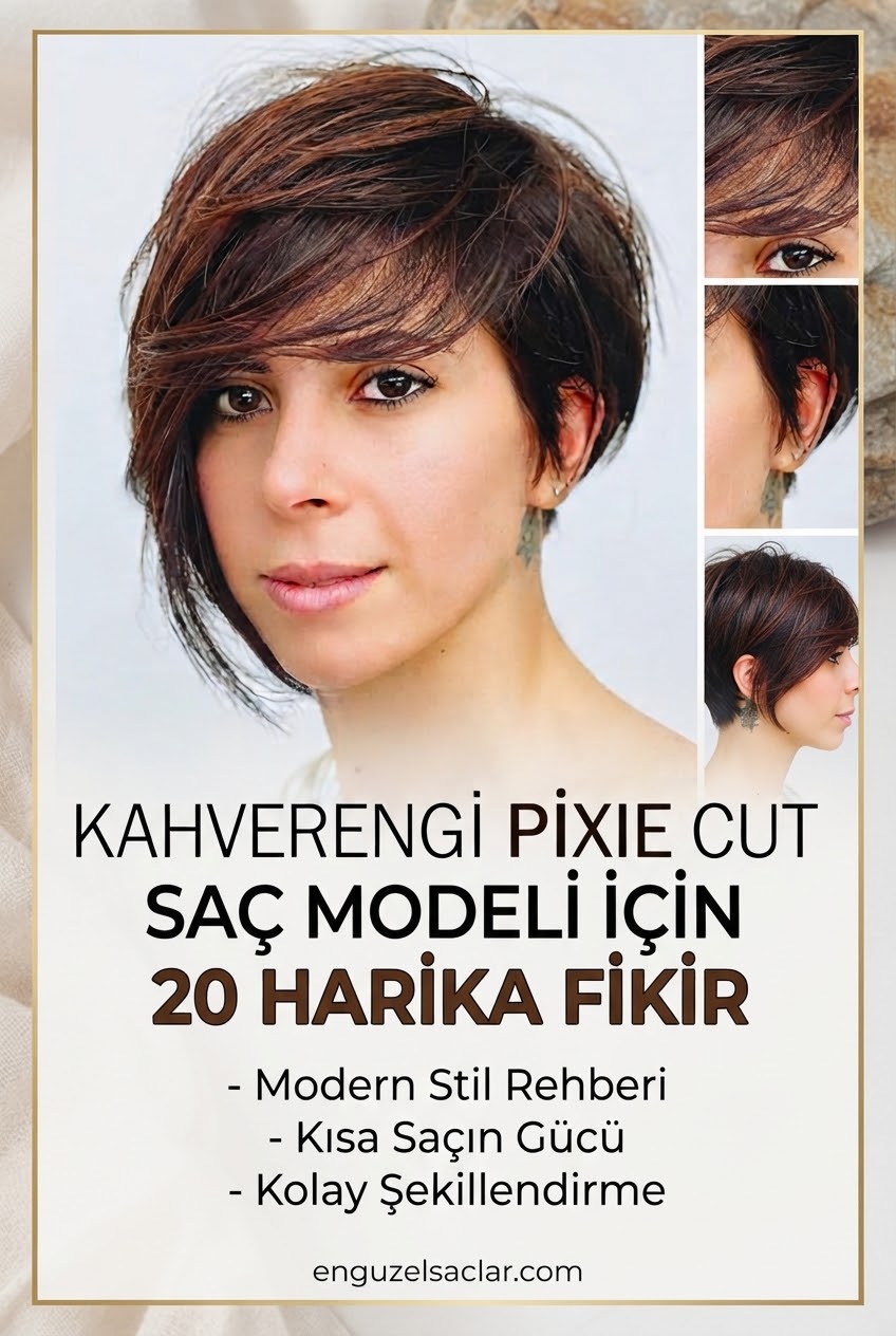 Kahverengi Pixie Cut Saç Modeli İçin 20 Harika Fikir