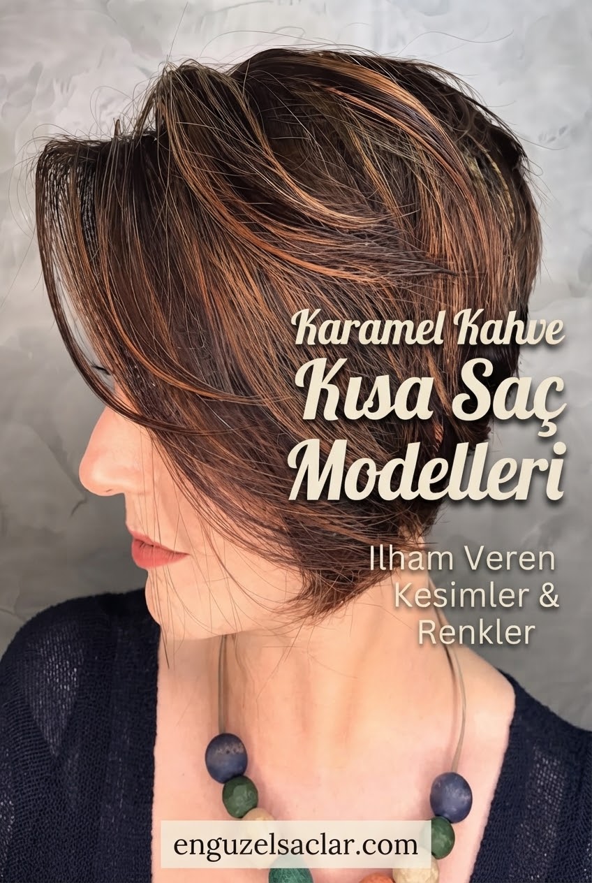 Karamel Kahve Kısa Saç Modelleri