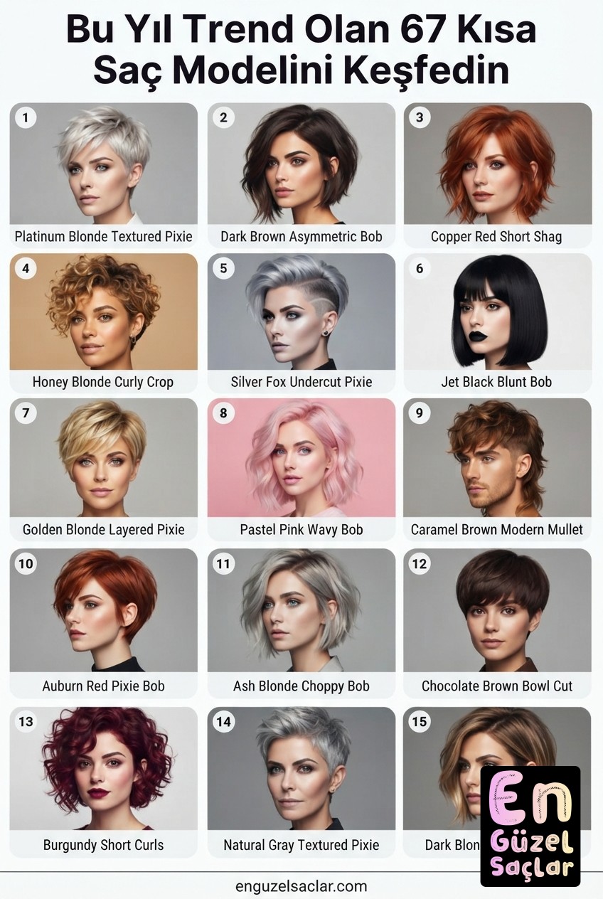 Bu Yıl Trend Olan 67 Kısa Saç Modelini Keşfedin