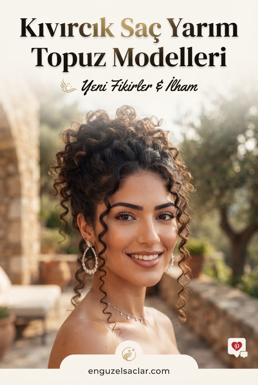 Kıvırcık Saç Yarım Topuz Modelleri