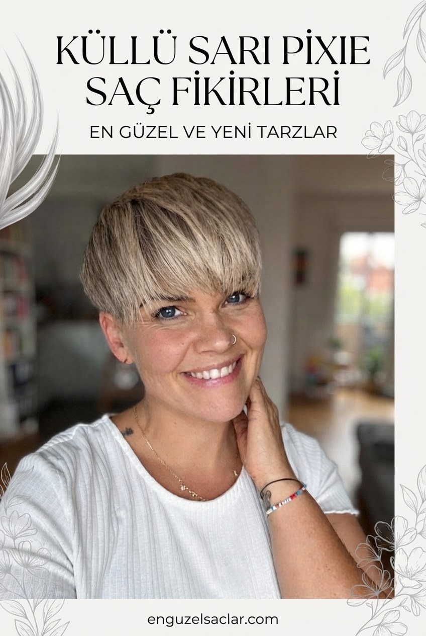 Küllü Sarı Pixie Saç Fikirleri