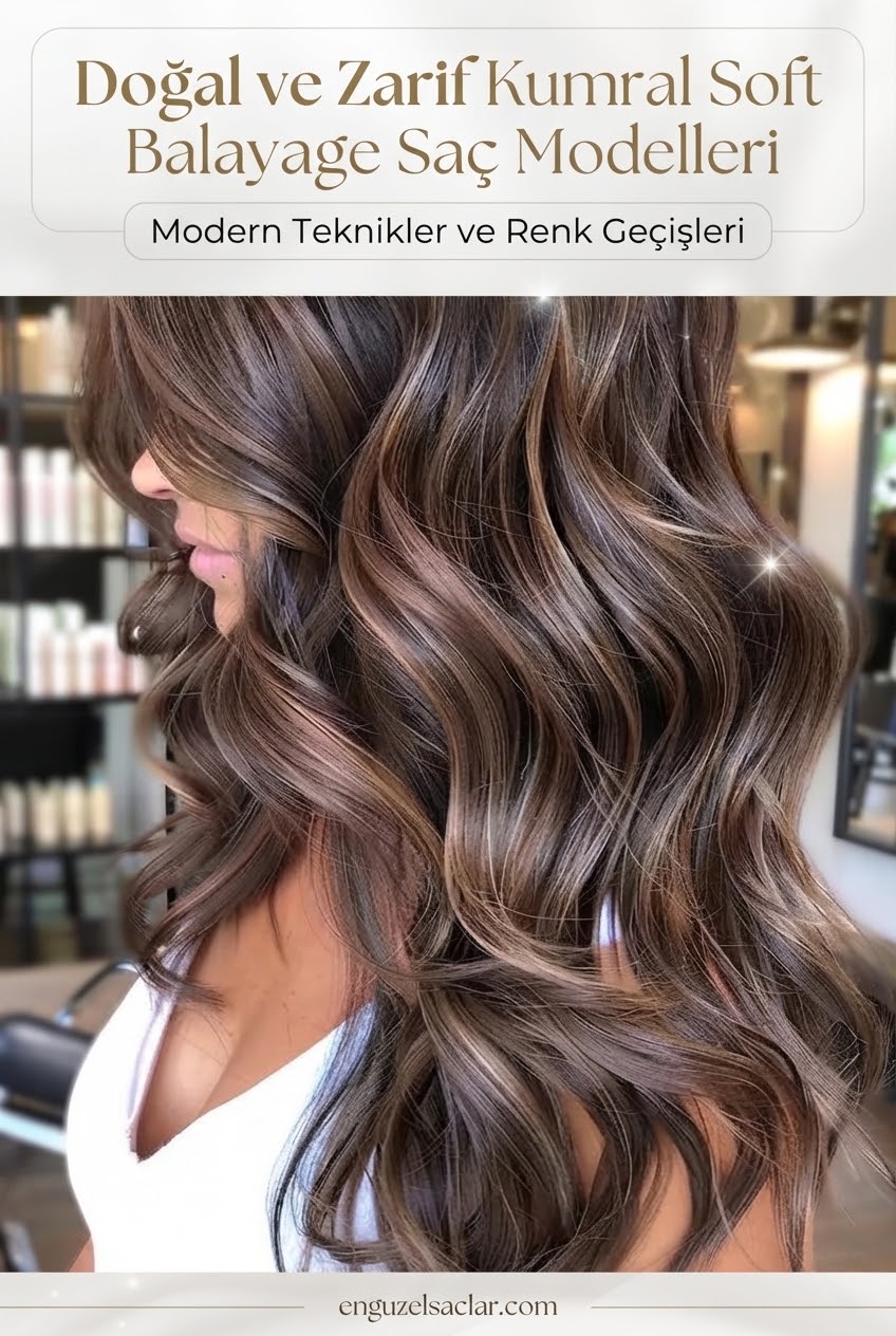 Doğal ve Zarif Kumral Soft Balayage Saç Modelleri