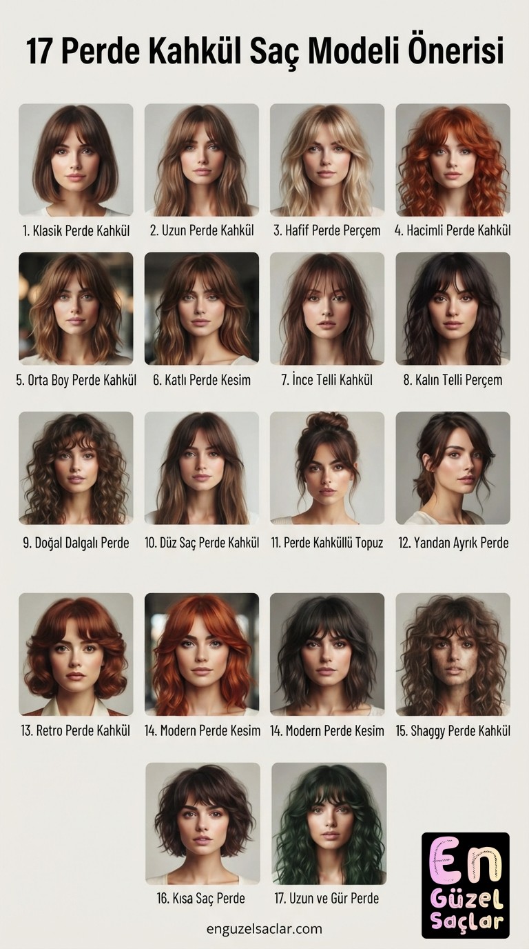 17 Perde Kahkül Saç Modeli Önerisi