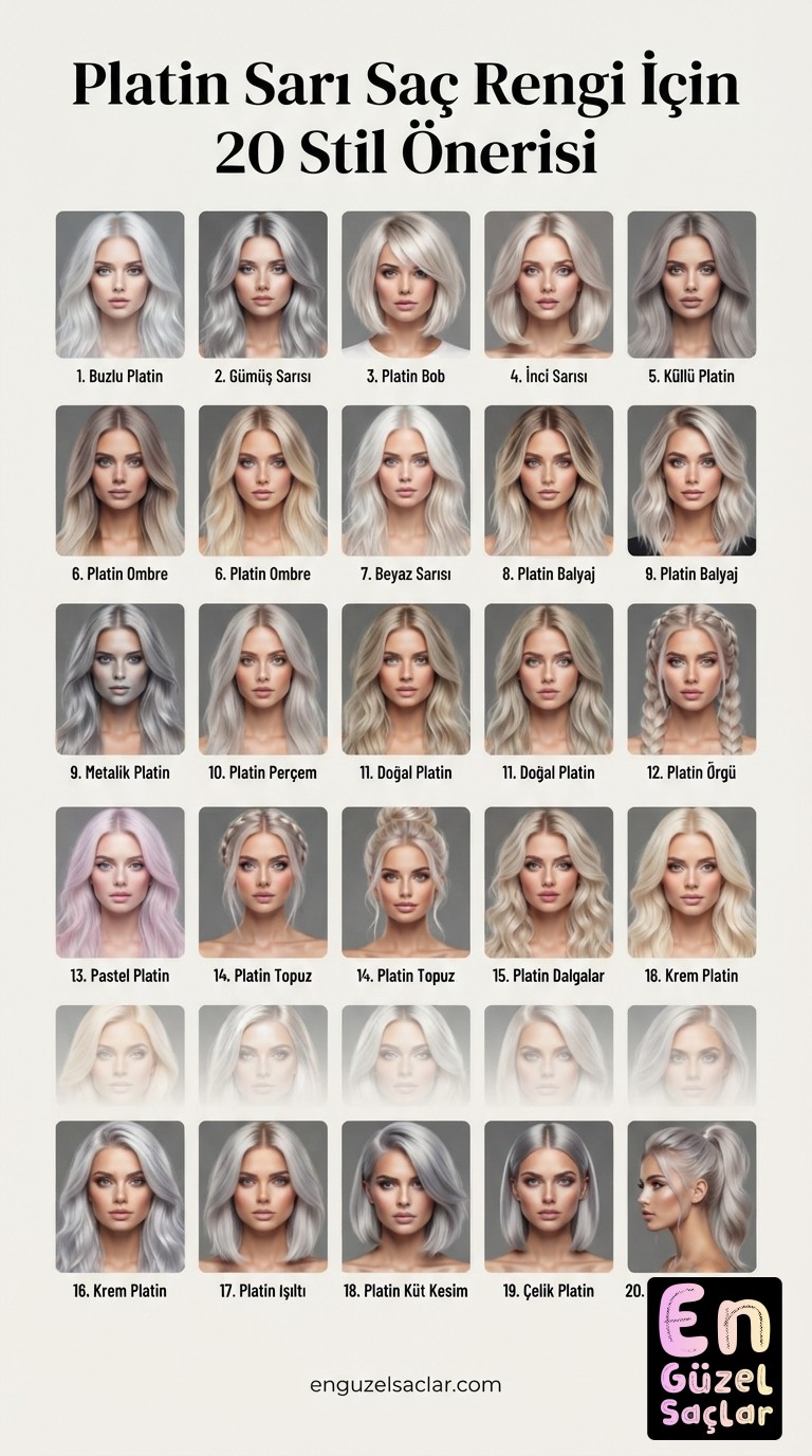 Platin Sarı Saç Rengi İçin 20 Stil Önerisi