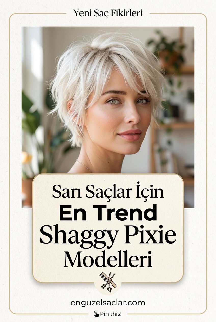 Sarı Saçlar İçin En Trend Shaggy Pixie Modelleri