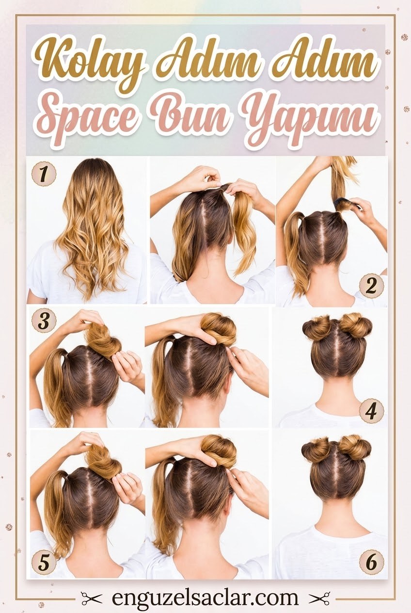 Kolay Adım Adım Space Bun Yapımı