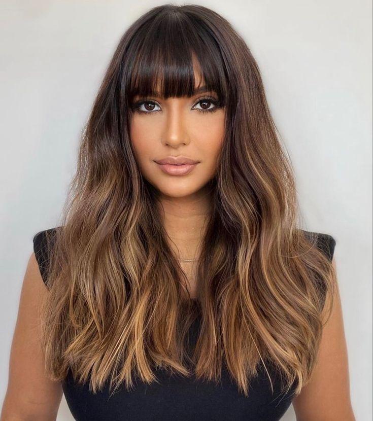 Perçemli kahve balayage
