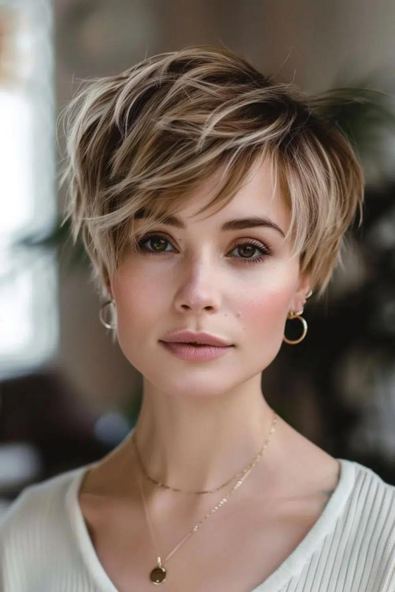 Oval yüz modern pixie