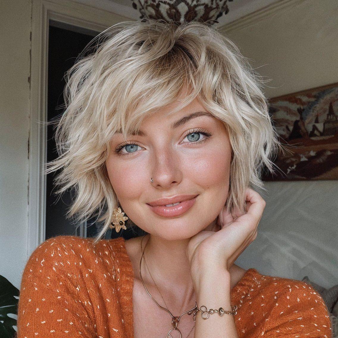 Retro sarışın pixie modeli