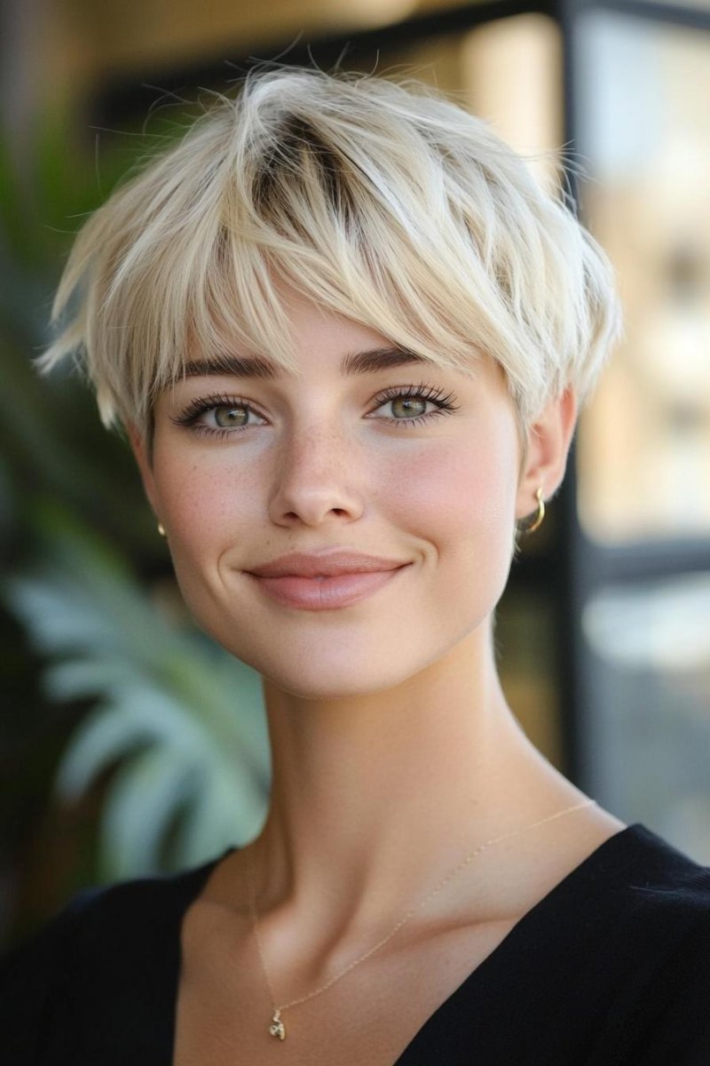 Sarı kahküllü pixie saç