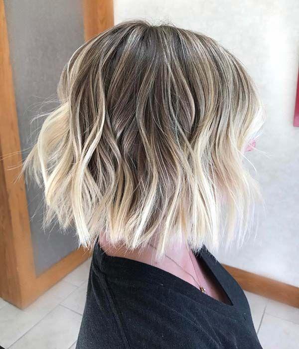 Sarı balayajlı bob modeli