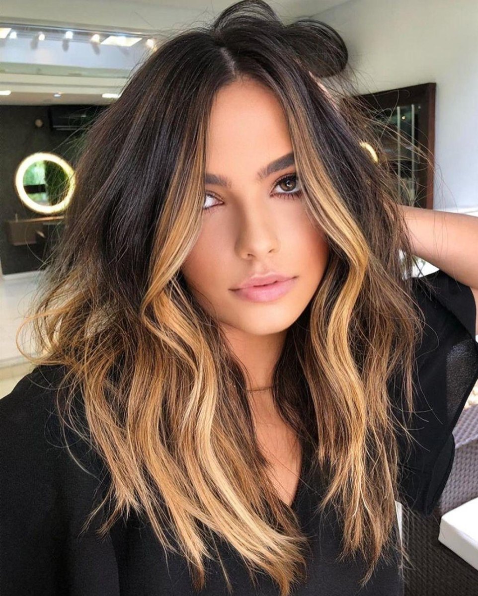 Sıcak ton balayage saç