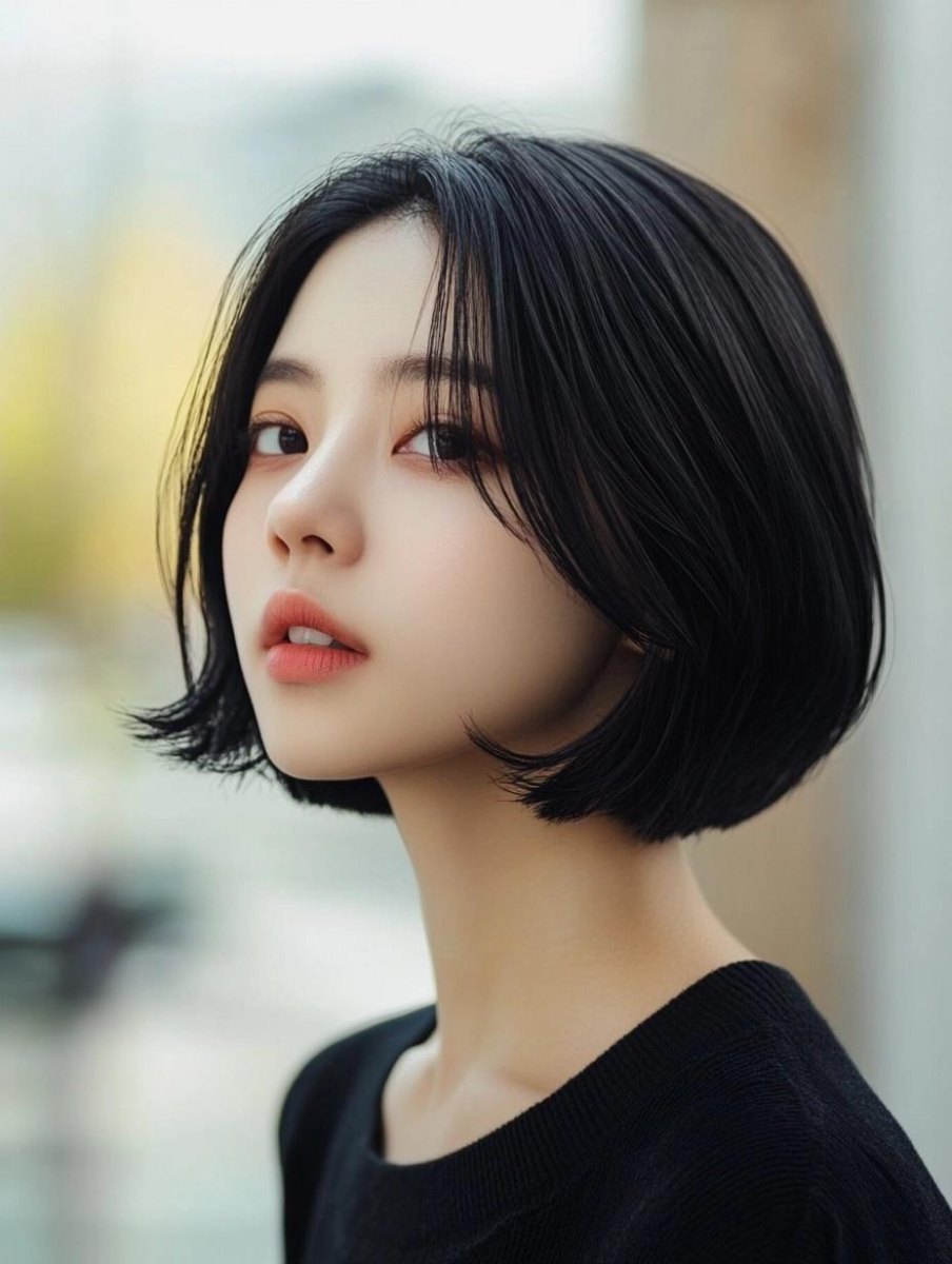 Siyah saç Korean bob