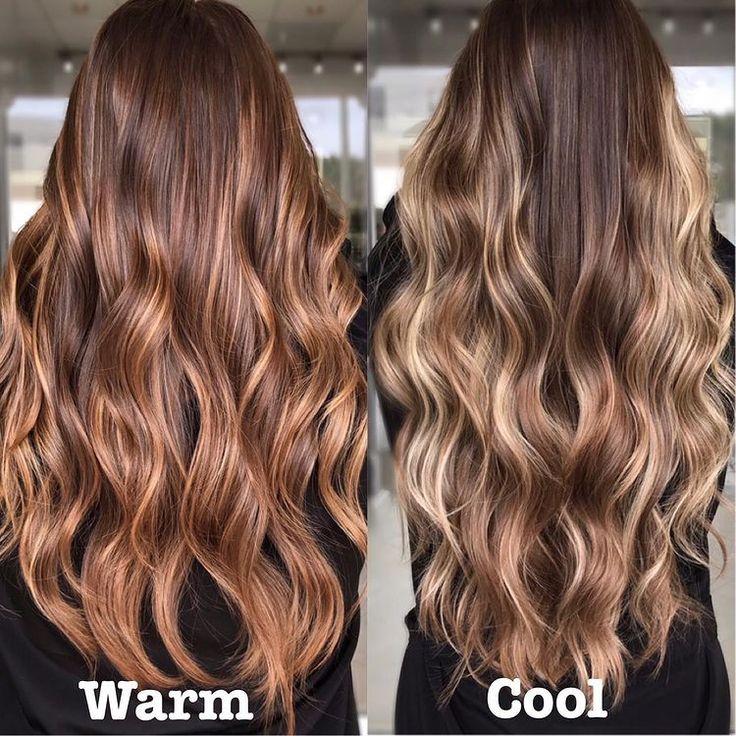 Soğuk sıcak balayage tonları