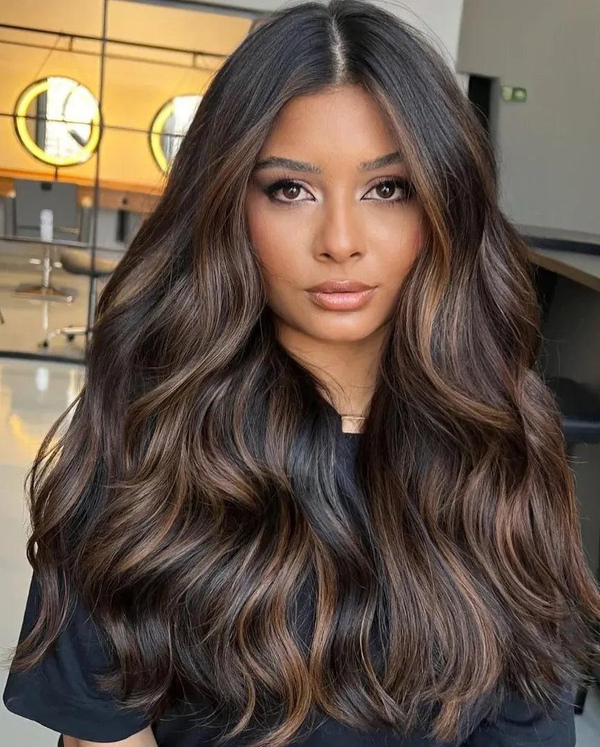 Couleur cheveux mocha mousse balayage küllü kahve saç