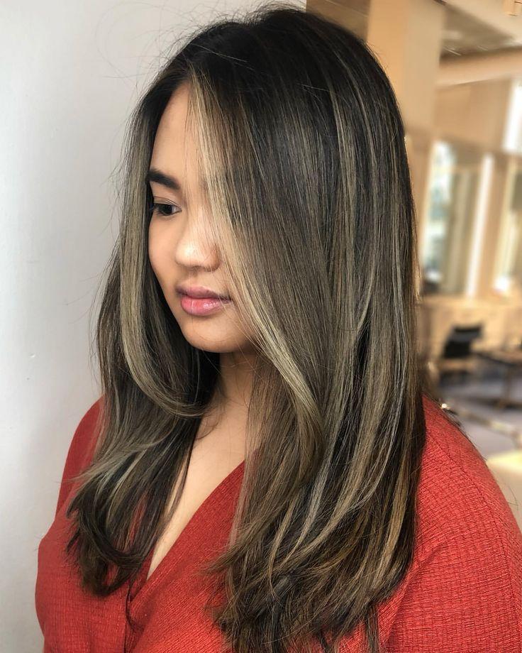 Yuvarlak yüz balayage saç