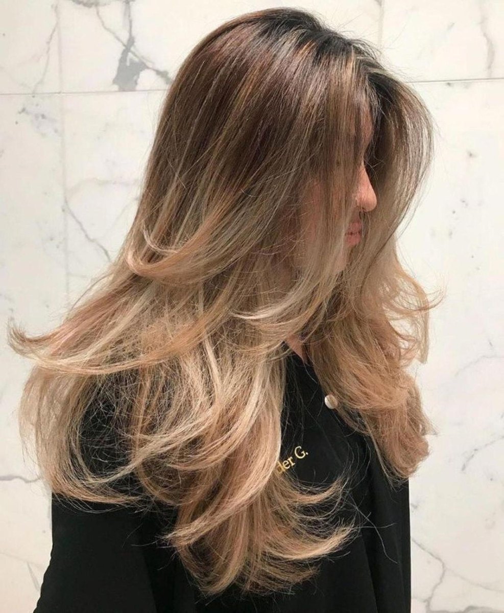 Zarif balayage saç tasarımı